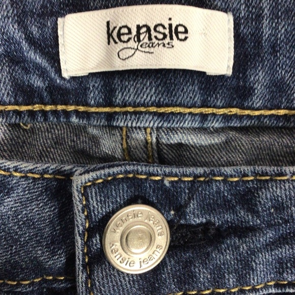 Kensie Jeans Distressed Frayed Blue Denim Shorts - Size 8/29 - Picture 5 of 7